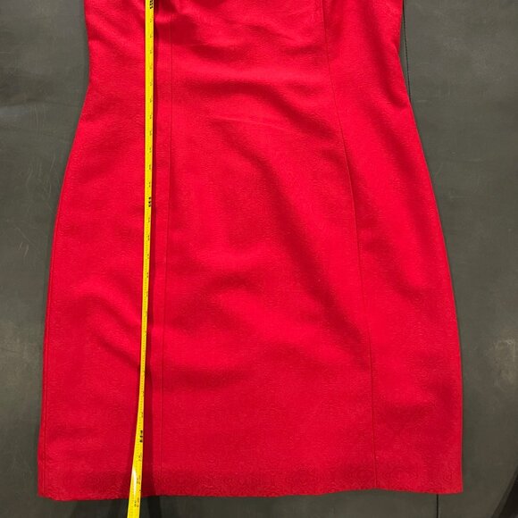 Laura Scott.  Fitted Red Damask Dress - Picture 5 of 8